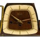 Antiguo reloj de sobremesa, en madera, de los cuartos con soneria winsminster,de origen aleman, y funcionando.
